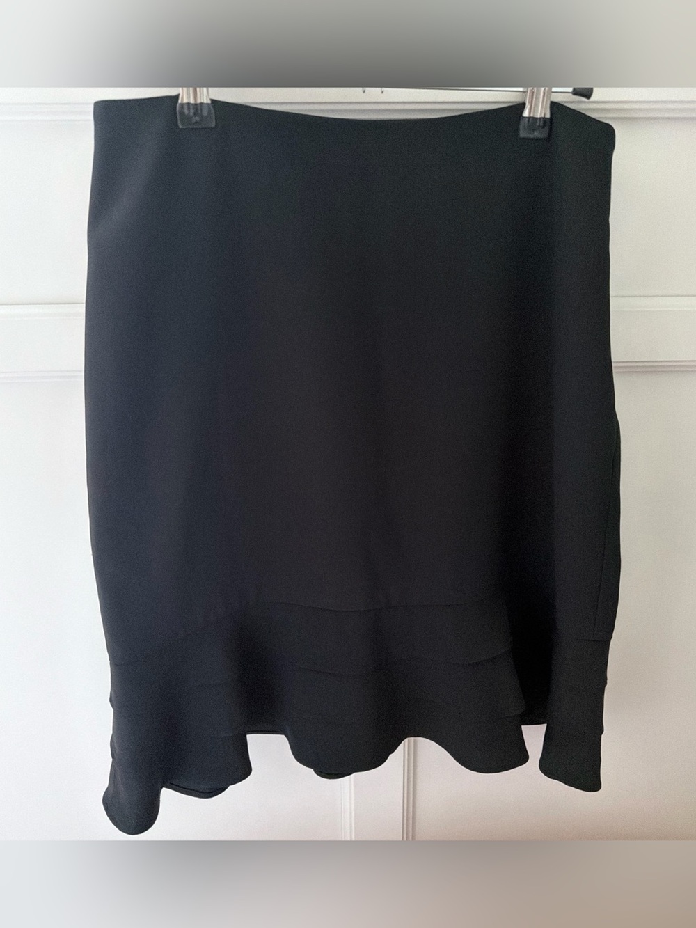 The Limited Black Pencil Skirt with Ruffle Hem